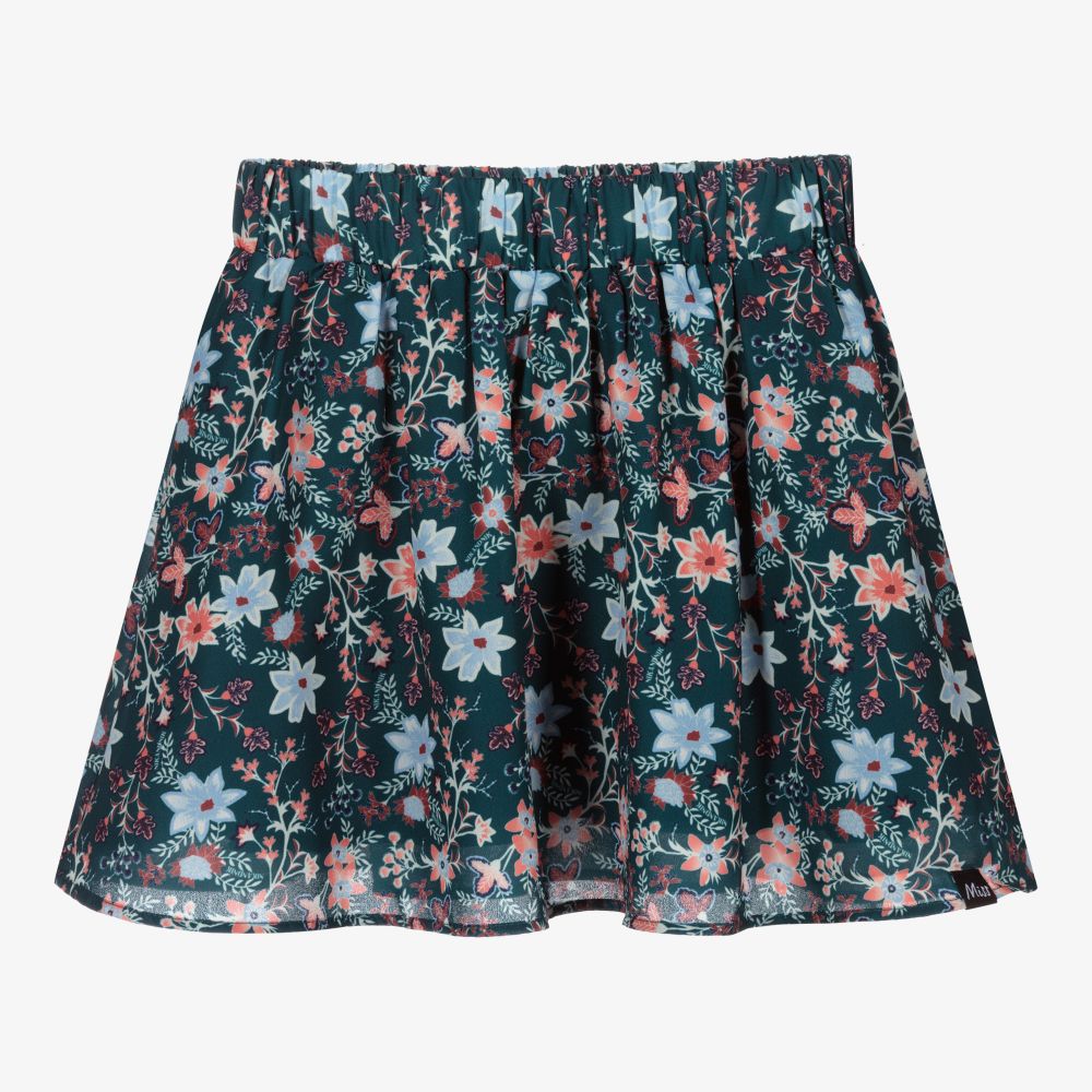 NIK&NIK - Girls Green Floral Skirt | Childrensalon