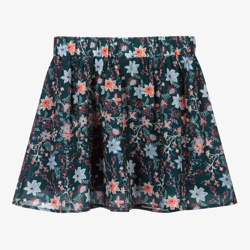NIK&NIK-Girls Green Floral Skirt | Childrensalon Outlet