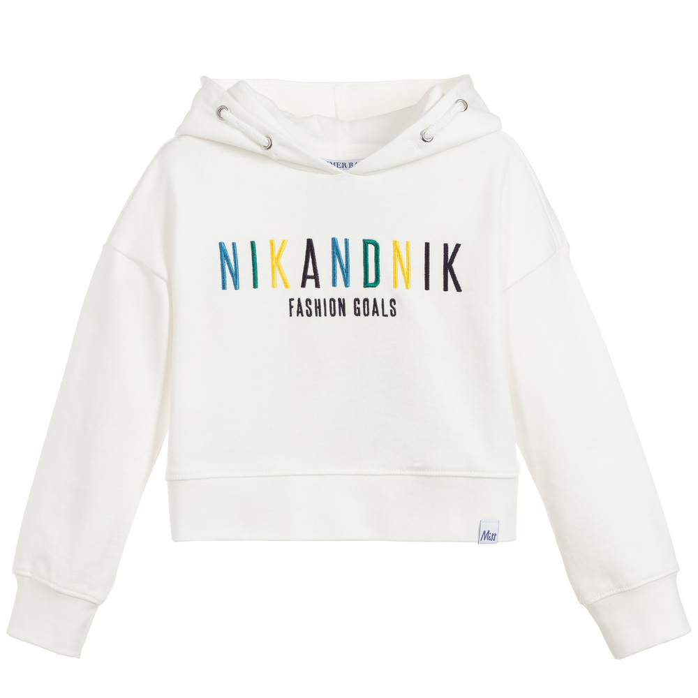 NIK&NIK - Girls Ivory Cropped Sweatshirt | Childrensalon