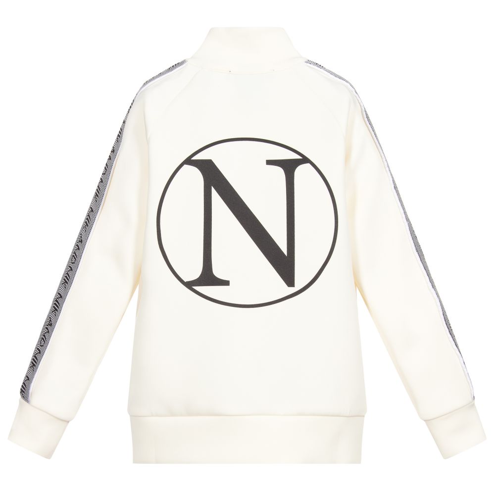 NIK&NIK-Girls Ivory Logo Zip-Up Top | Childrensalon Outlet