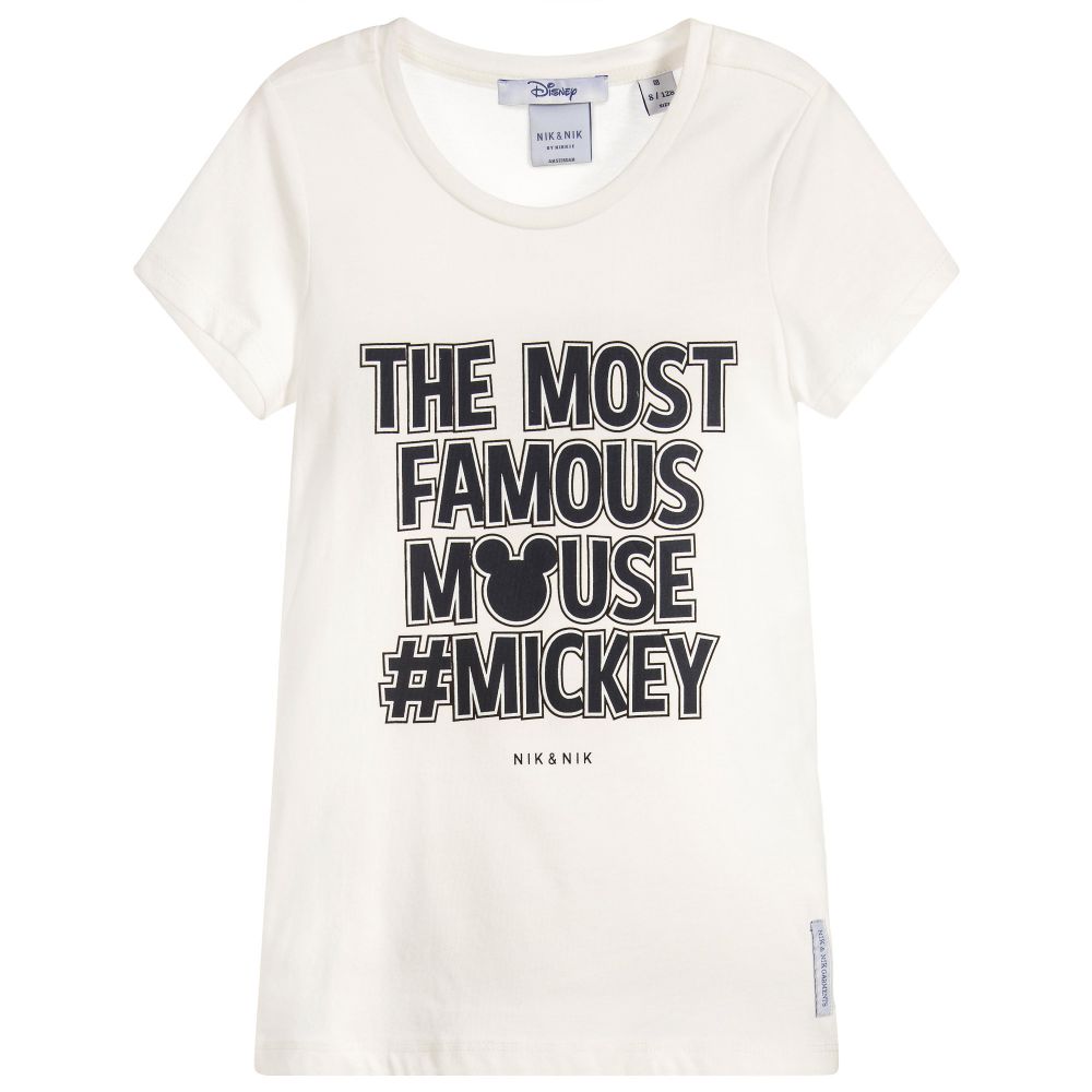 NIK&NIK - Girls Ivory 'Mickey' T-Shirt | Childrensalon