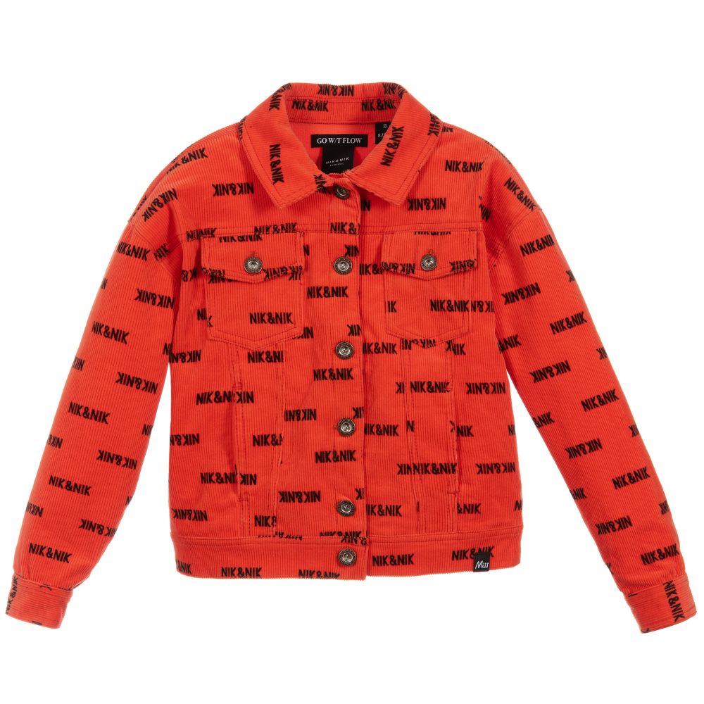 NIK&NIK - Girls Red Corduroy Jacket | Childrensalon