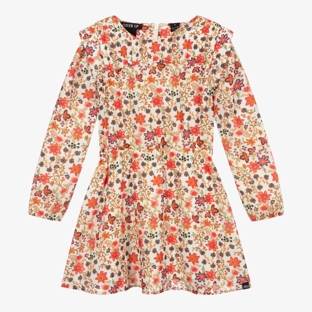 NIK&NIK - Robe fleurie ivoire et rouge | Childrensalon