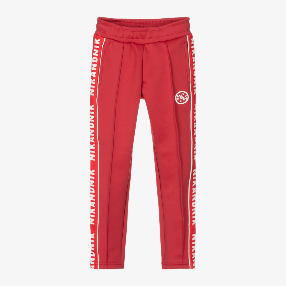 NIK&NIK - Girls Red Logo Tape Joggers | Childrensalon