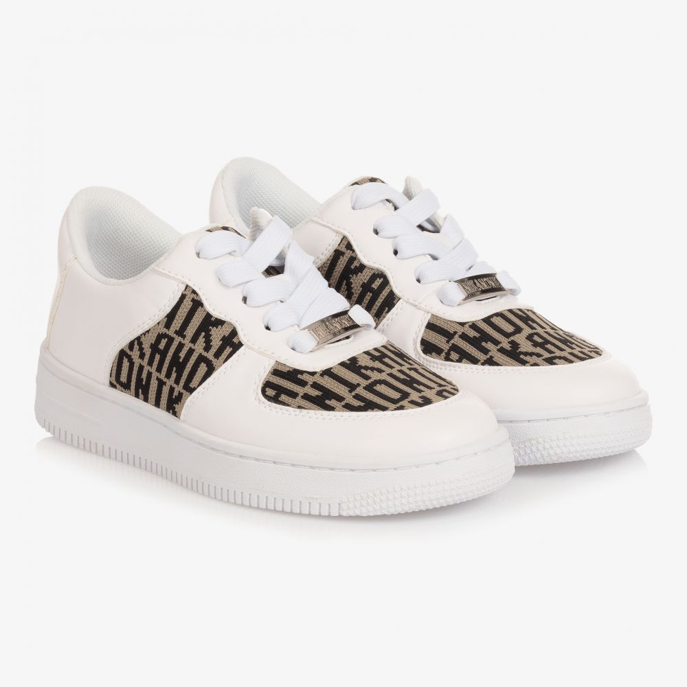 Girls White Logo Trainers