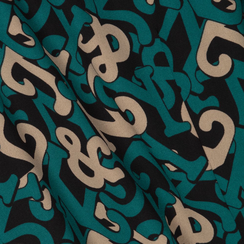 NIK&NIK-Green Chiffon Logo Dress | Childrensalon Outlet