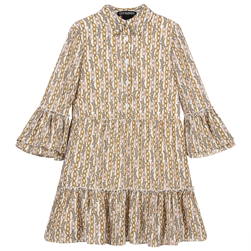 NIK&NIK - Ivory & Beige Crêpe Dress | Childrensalon