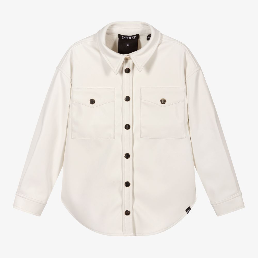 NIK&NIK - Ivory Faux Leather Shirt | Childrensalon