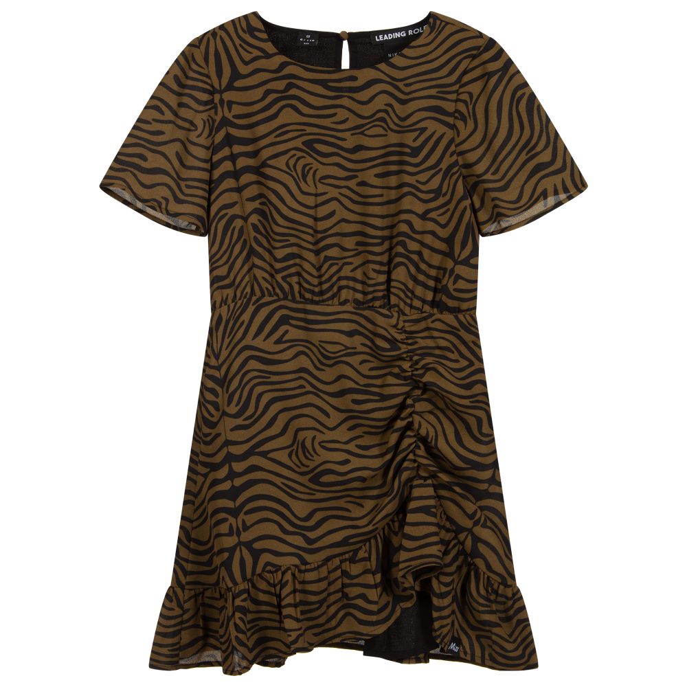 NIK&NIK - Khaki Zebra Print Dress | Childrensalon