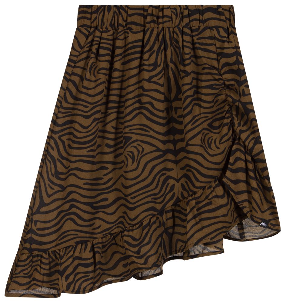 Khaki zebra 2025 print skirt