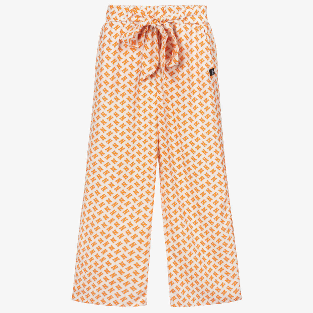 NIK&NIK-Orange Logo Crêpe Trousers | Childrensalon Outlet