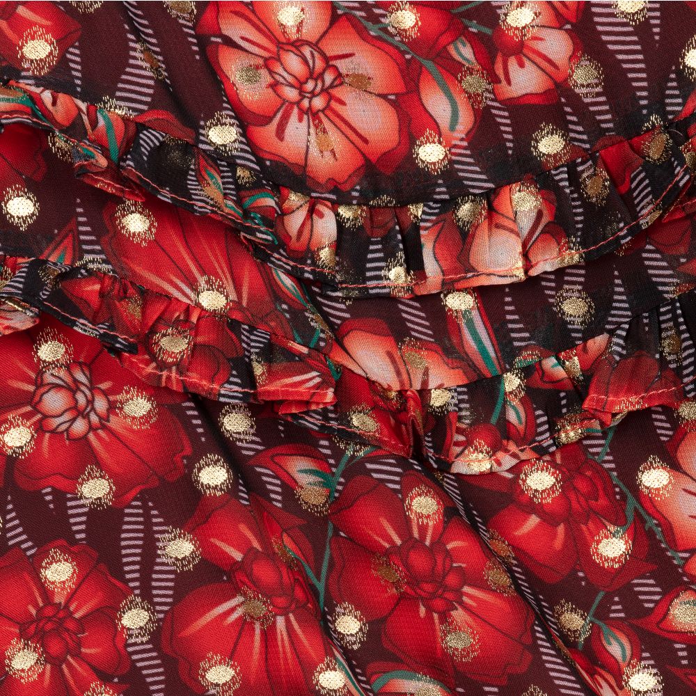 NIK&NIK-Red Floral Chiffon Blouse | Childrensalon Outlet