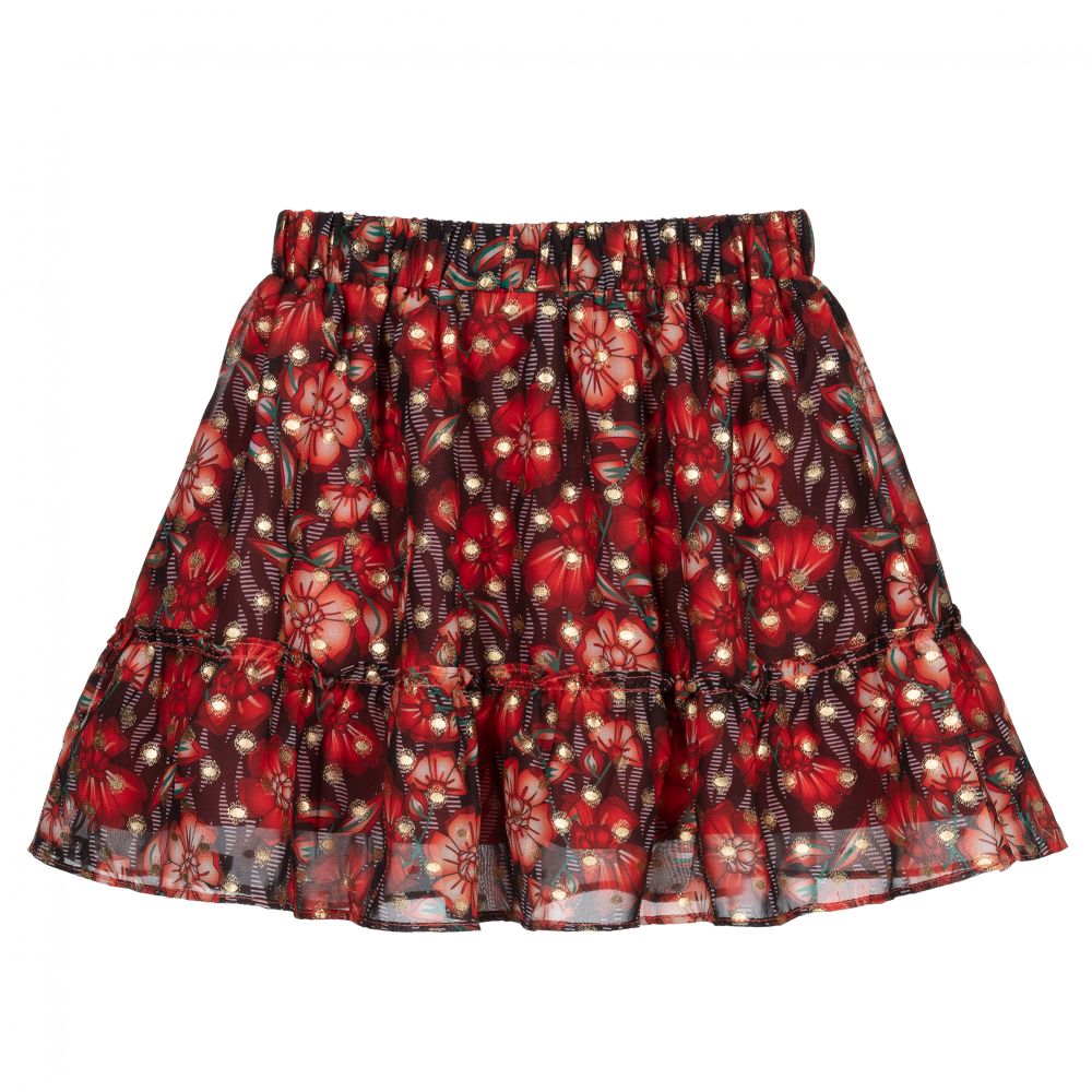 NIK&NIK-Red Floral Skirt | Childrensalon Outlet