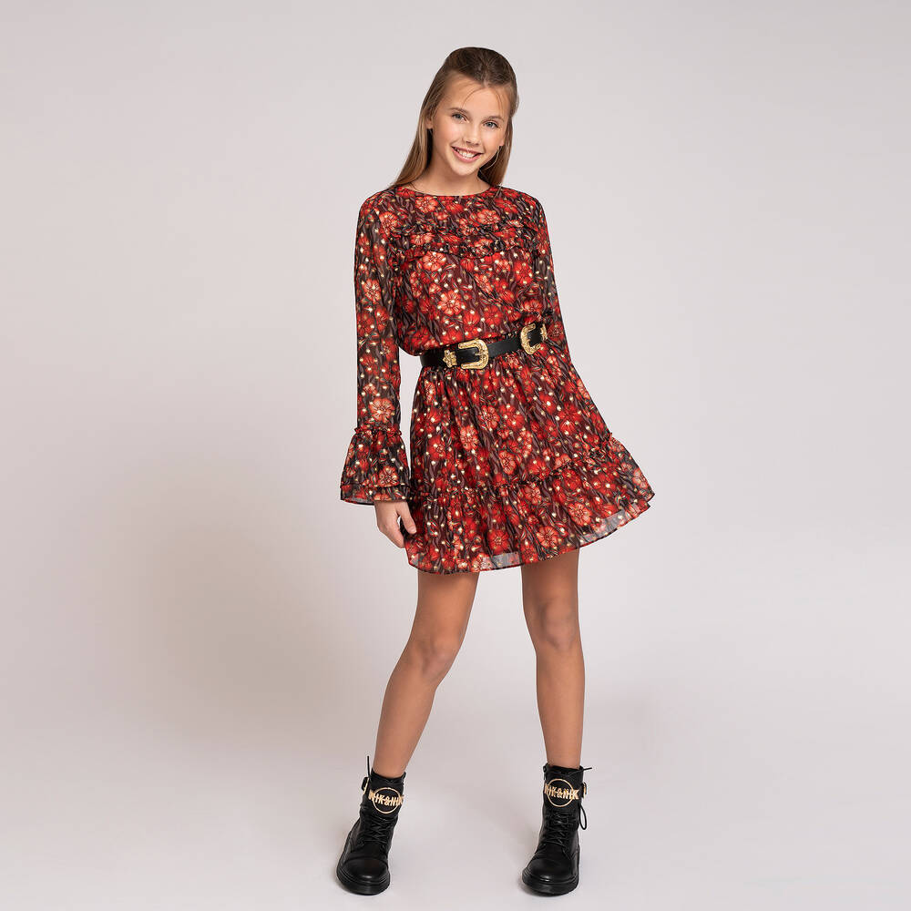 NIK&NIK-Red Floral Skirt | Childrensalon Outlet