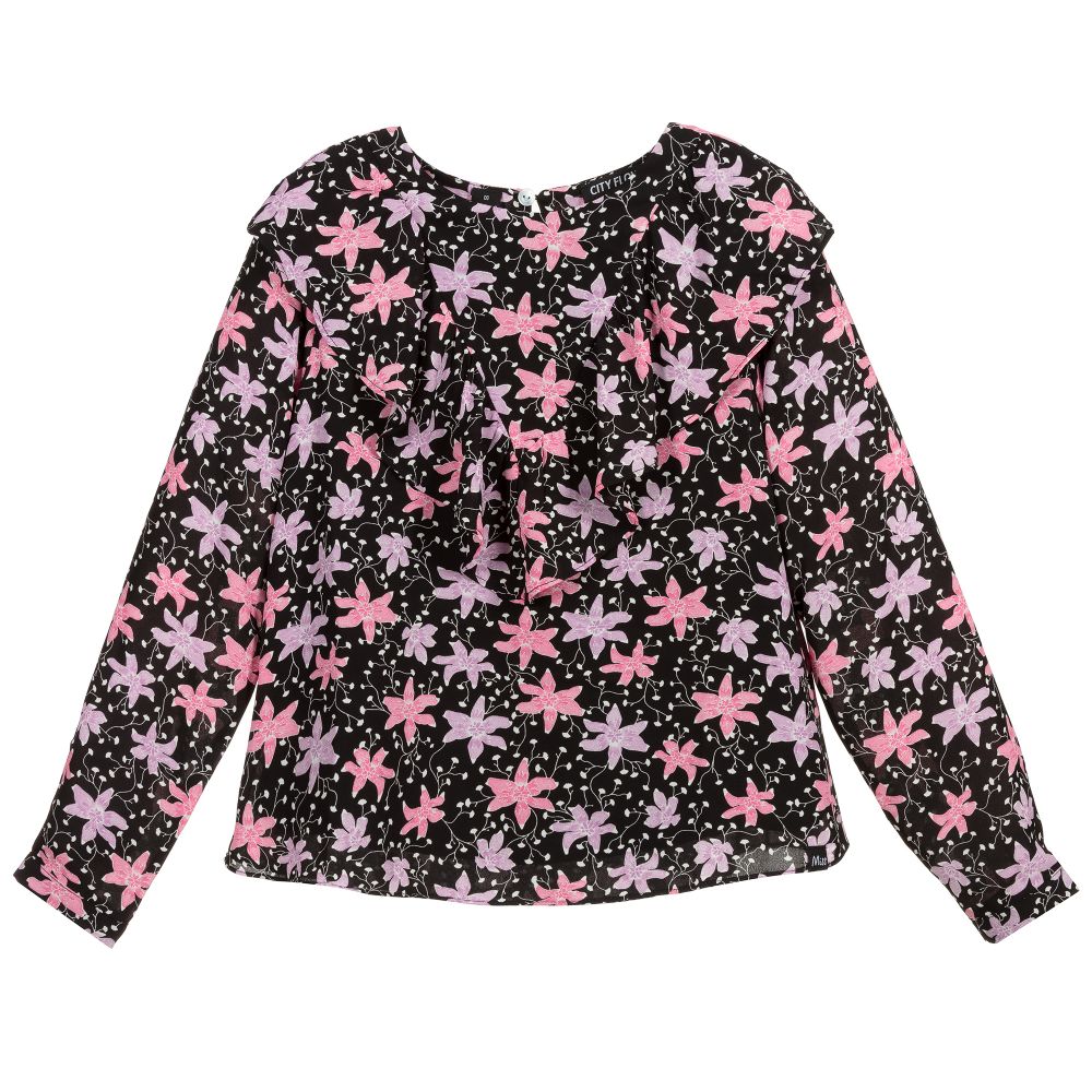 NIK&NIK - Teen Black Floral Blouse | Childrensalon