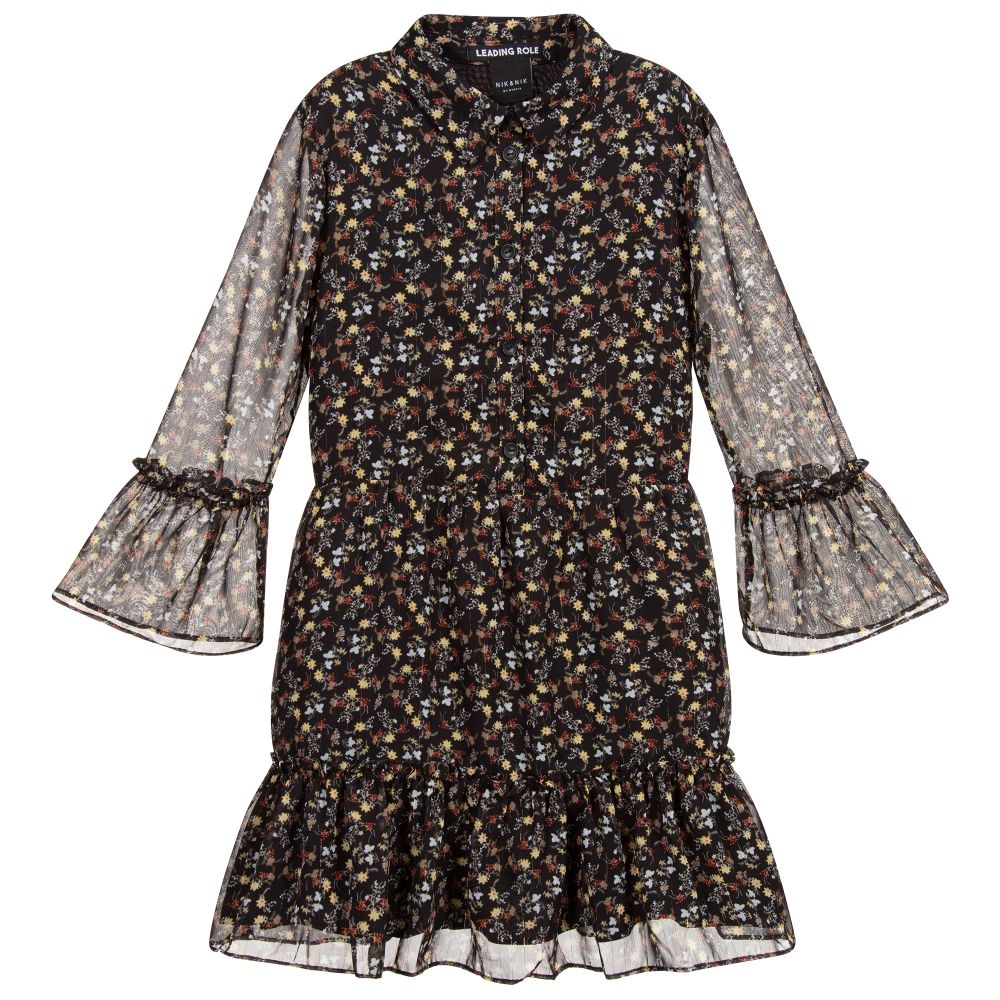 NIK&NIK - Teen Black Floral Dress | Childrensalon