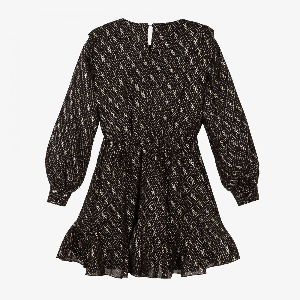 NIK&NIK-فستان تينز شيفون لون أسود وذهبي | Childrensalon Outlet