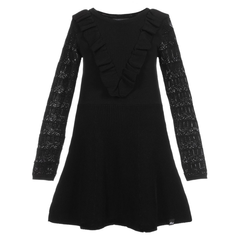 NIK&NIK - Teen Black Knitted Dress | Childrensalon