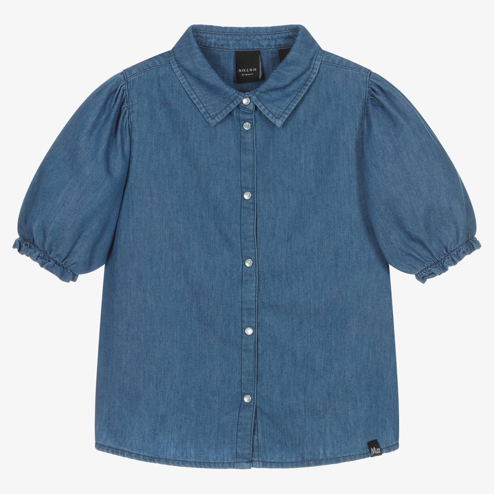 NIK&NIK - Blaue Teen Chambray-Bluse | Childrensalon