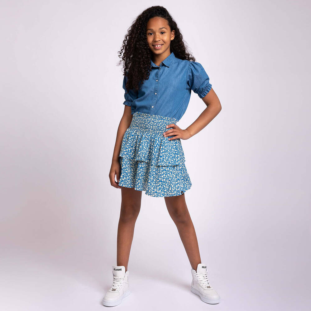 NIK&NIK-Голубая юбка в цветочек для подростков | Childrensalon Outlet