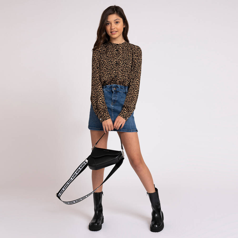 NIK&NIK-بلوز تينز بناتي شيفون لون بني | Childrensalon Outlet