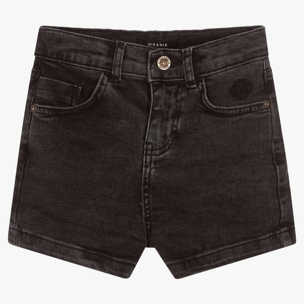 NIK&NIK - Schwarze Teen Jeans-Shorts (M) | Childrensalon