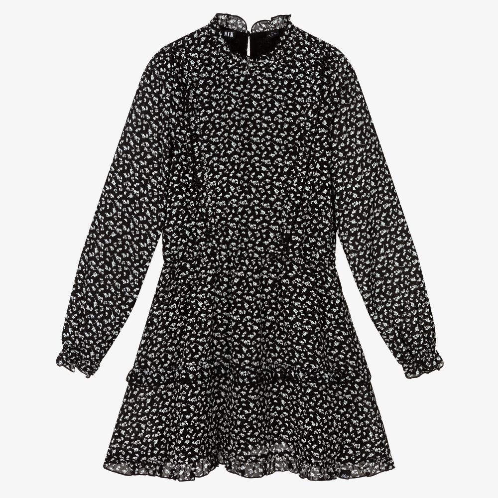NIK&NIK-Teen Girls Black Floral Dress | Childrensalon Outlet