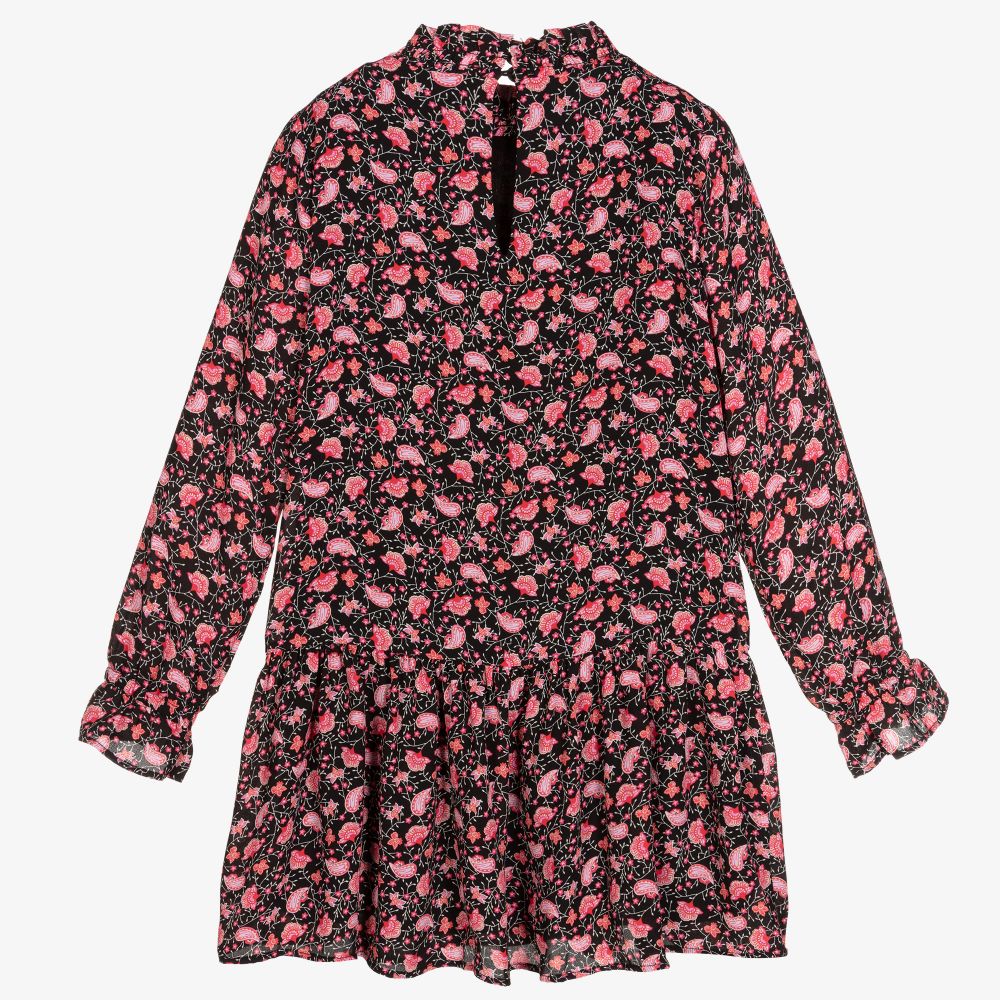 NIK&NIK-فستان تينز لون أسود بطبعة ورود | Childrensalon Outlet