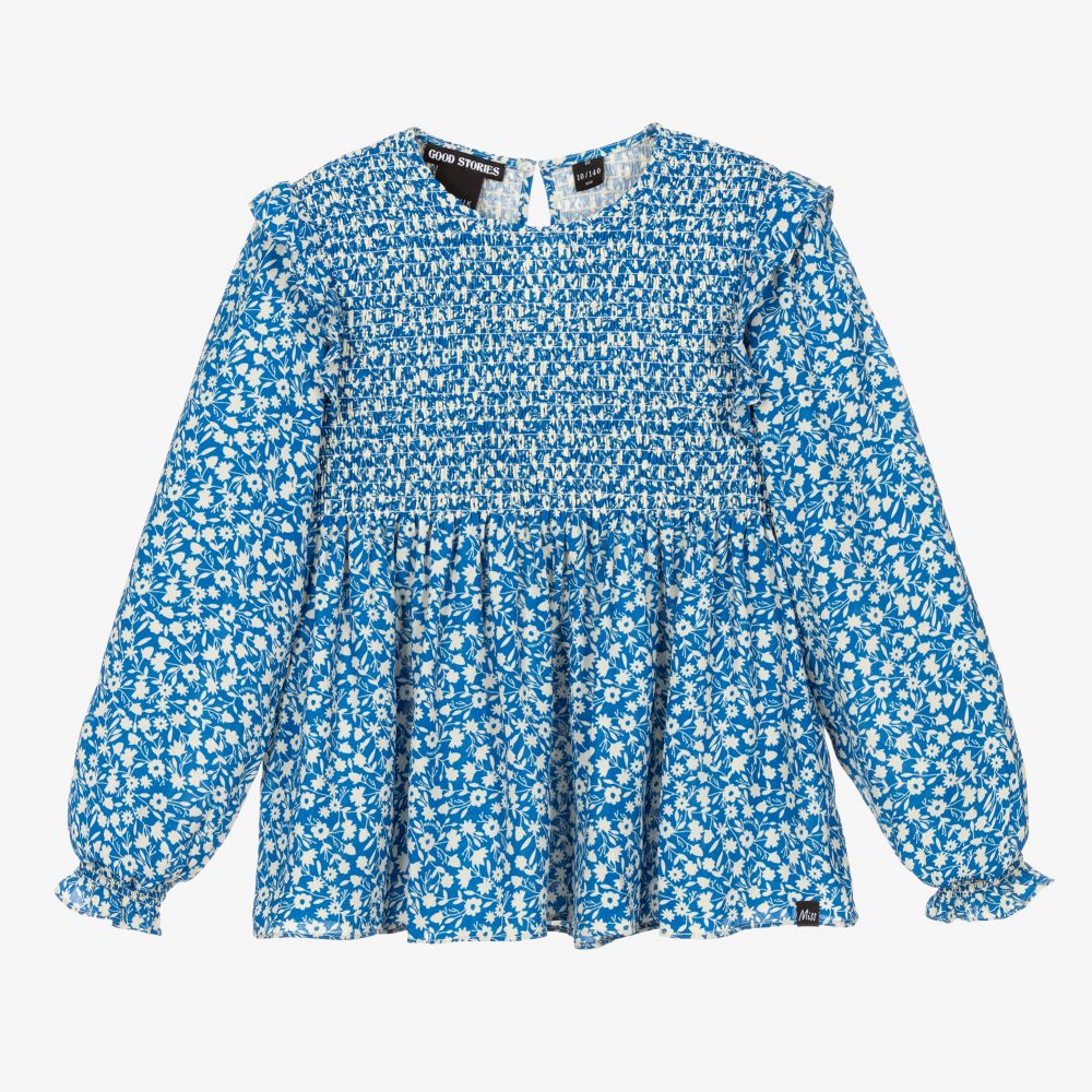 NIK&NIK-Teen Girls Blue Floral Blouse | Childrensalon Outlet