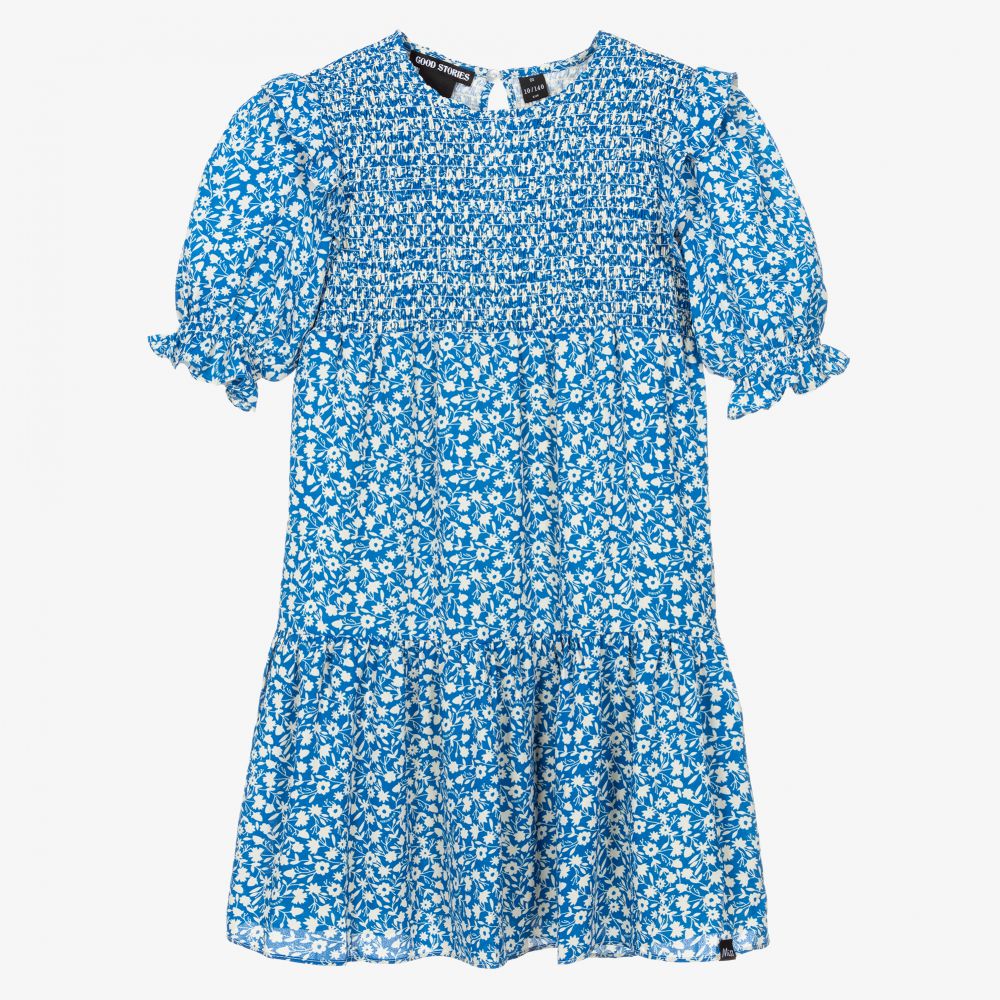 NIK&NIK - Blaues Teen Kleid mit Blumen (M) | Childrensalon