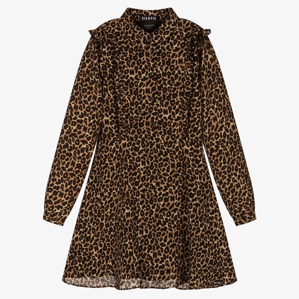 NIK&NIK - Robe léopard marron Ado fille | Childrensalon