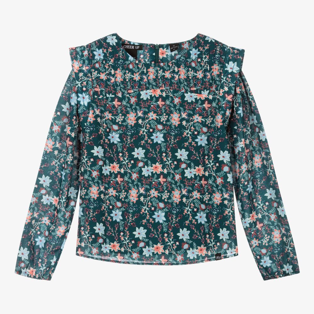 NIK&NIK - Teen Girls Green Floral Blouse | Childrensalon