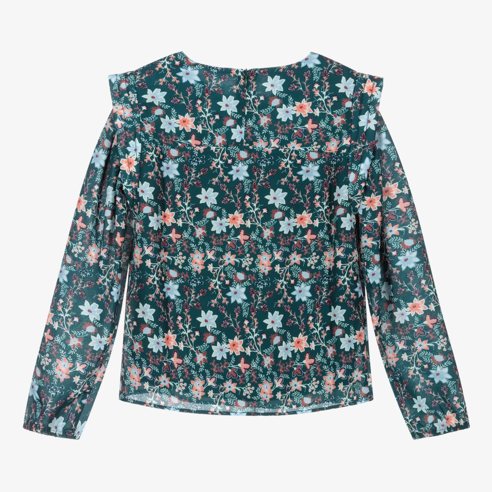 NIK&NIK-Teen Girls Green Floral Blouse | Childrensalon Outlet