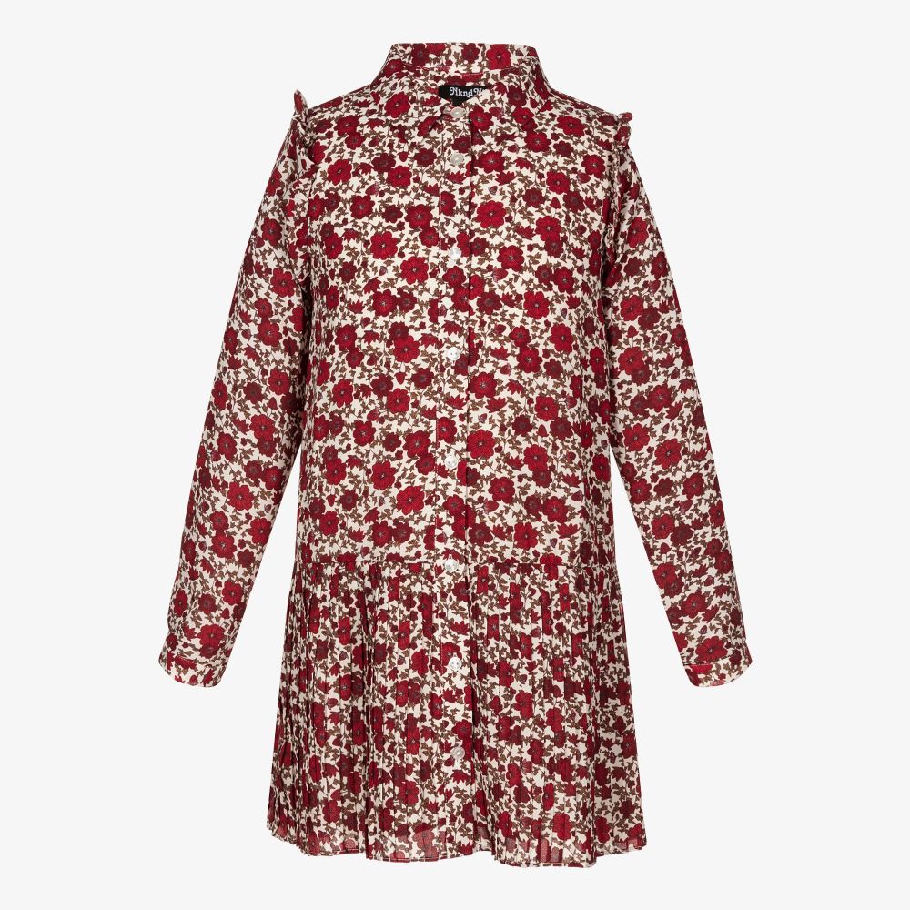 NIK&NIK - Rotes Teen Kleid mit Blumenmuster (M) | Childrensalon