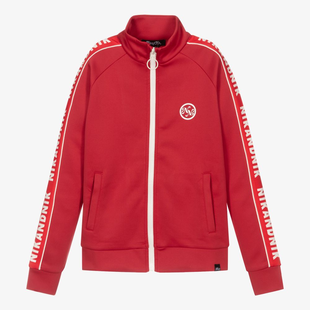 NIK&NIK - Teen Girls Red Logo Zip-Up Top | Childrensalon