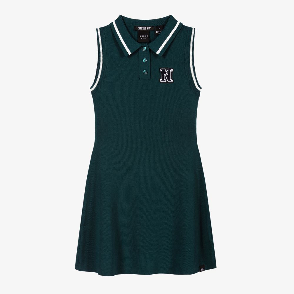 NIK&NIK - Teen Green Viscose Polo Dress | Childrensalon