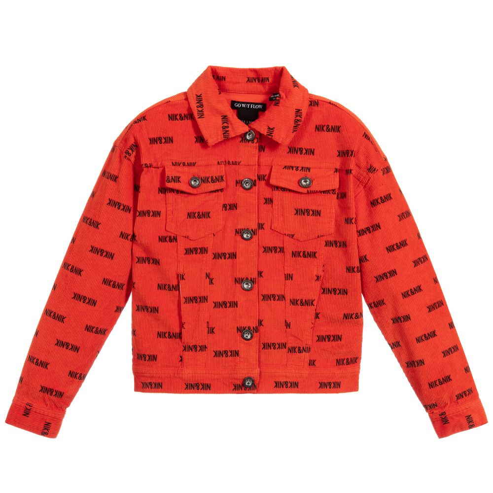 NIK&NIK - Teen Red Logo Corduroy Jacket | Childrensalon