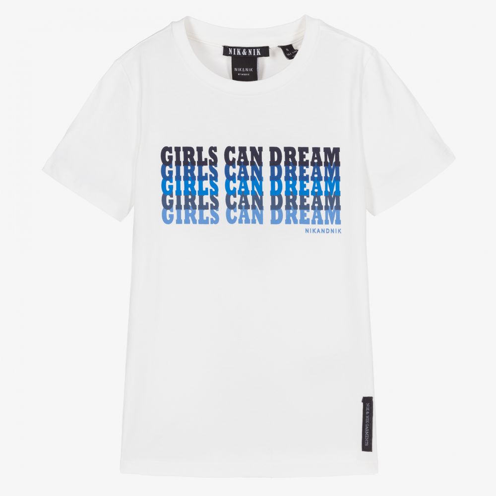 NIK&NIK - Weißes Teen Baumwoll-T-Shirt | Childrensalon