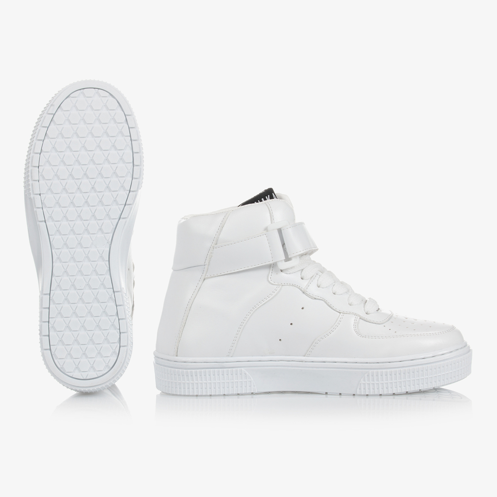 نك آند نك-ترينرز جلد صناعي بكاحل عالي لون أبيض | Childrensalon Outlet