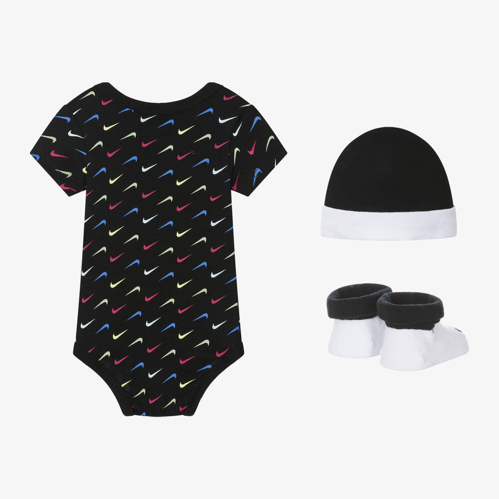 Nike Baby Boys Black Cotton Babysuit Set Childrensalon Outlet