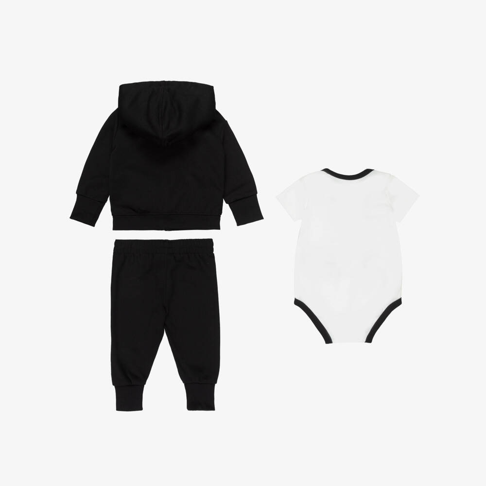 Nike-Baby Boys Black & Ivory Swoosh Logo Tracksuit Set | Childrensalon Outlet
