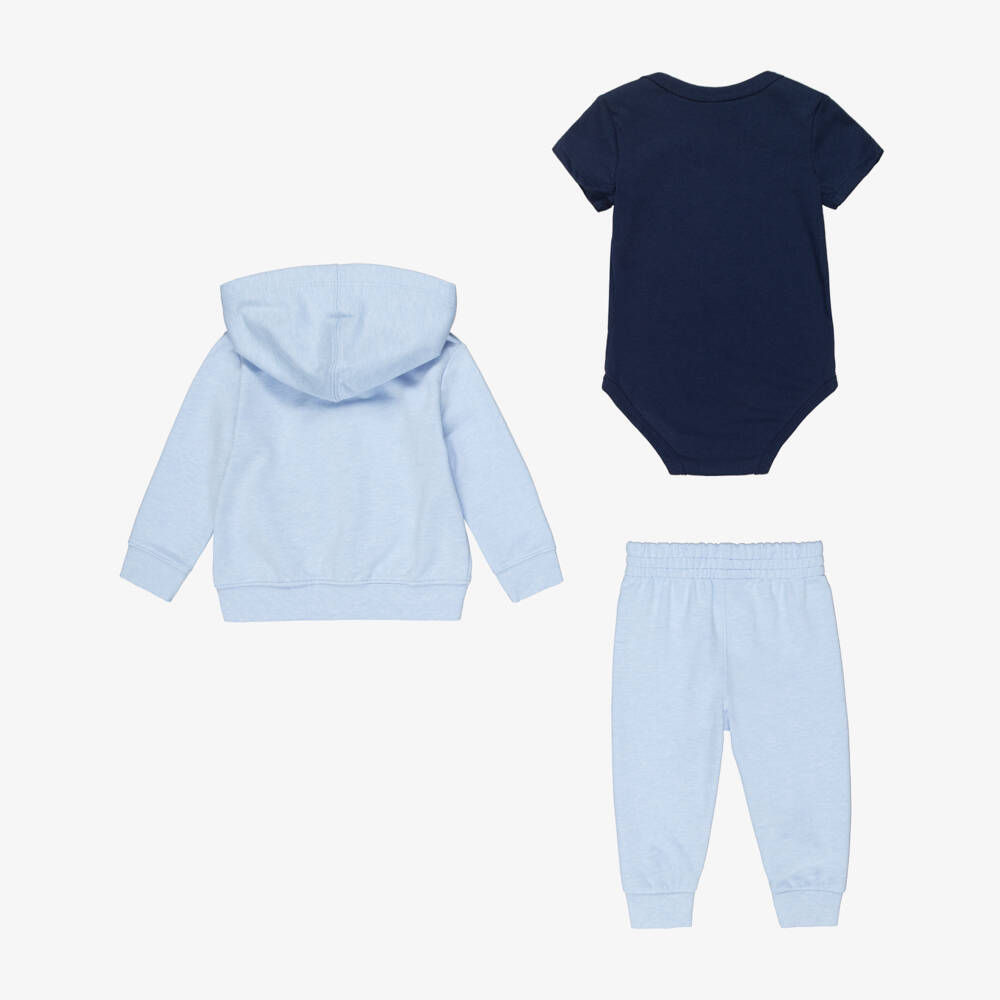 Nike-Baby Boys Blue Jersey Swoosh Logo Tracksuit Set | Childrensalon Outlet