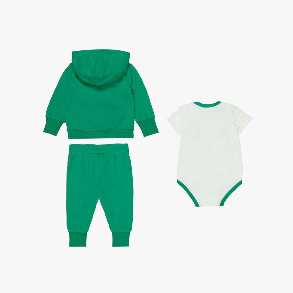 Nike-Baby Boys Green & Ivory Swoosh Logo Tracksuit Set | Childrensalon Outlet
