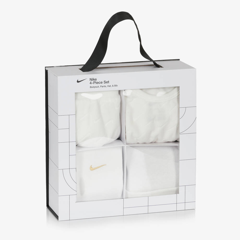 Nike Baby Boys Ivory Velour Babysuit Set