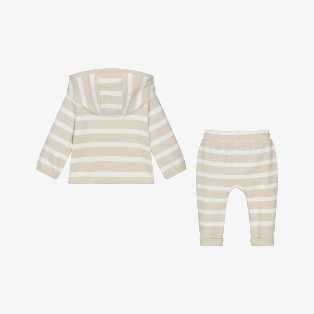 Nike-Baby Girls Beige Striped Trouser Set | Childrensalon Outlet