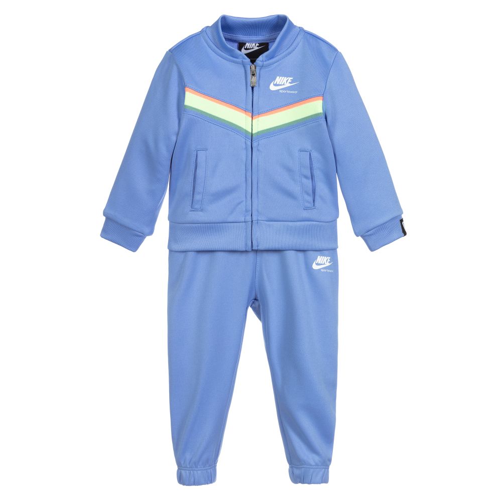 Blue and sale white nike tracksuit
