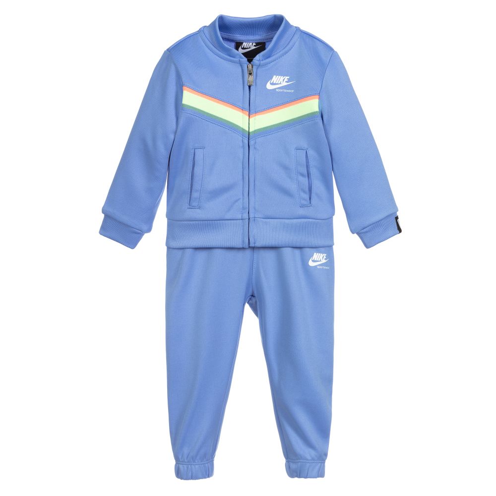 Nike - Baby Girls Blue Logo Tracksuit | Childrensalon