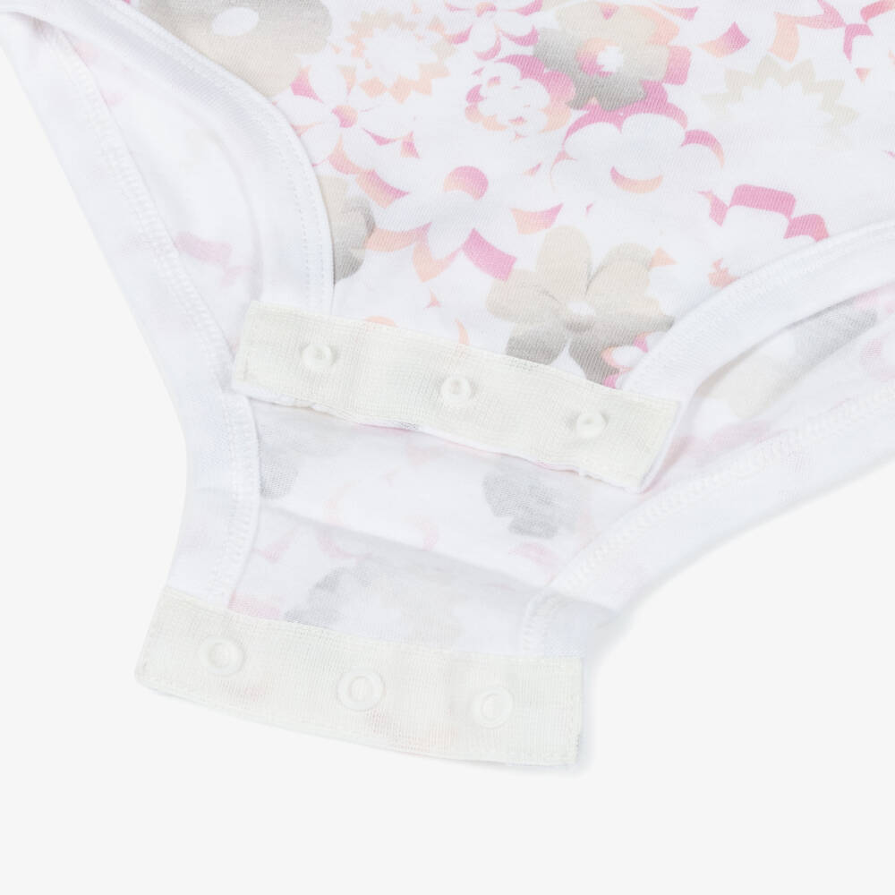 Nike-Baby Girls Pink Cotton Swoosh Logo Floral Leggings Set | Childrensalon Outlet