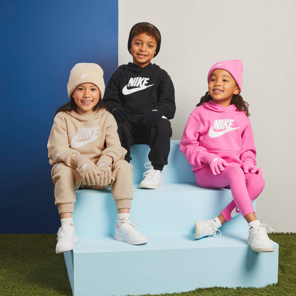 Nike-Beige Hooded Swoosh Logo Tracksuit | Childrensalon Outlet