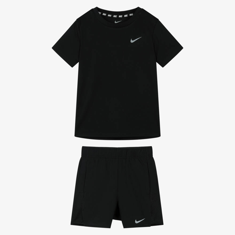Nike-Black Dri-FIT Shorts Set with Reflective Logos | Childrensalon Outlet